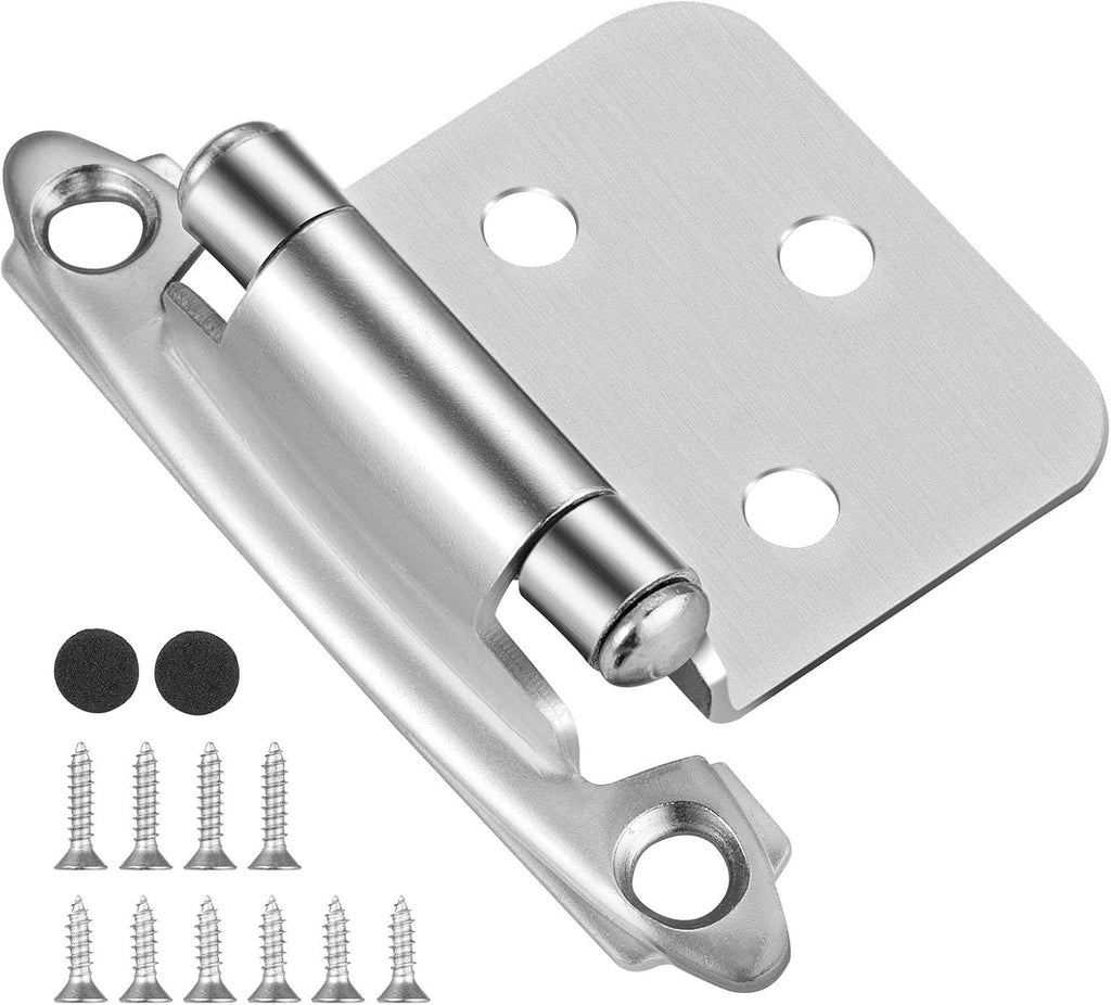 50 Pack 25 Pairs 1/2" Overlay Cabinet Door Hinges - Oil Rubbed Bronze Self Closing Hinges