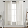 Cream Semi Sheer Linen Curtains 72 Inch Length by Nanspring