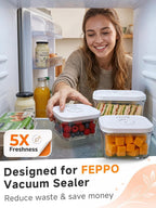 FEPPO Vacuum Sealers Containers for Food Storage, 3 Pcs Set