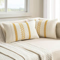 MIULEE Set of 2 Mustard Yellow Boho Decorative Lumbar Pillow Covers 12x20 Inch by MIULEE