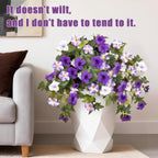 Artificial Flowers for Outdoors,UV Resistant Fake Flowers 6Pcs