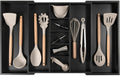 Utensil & Junk Drawer Organizer, 16-28 in, Black Bamboo