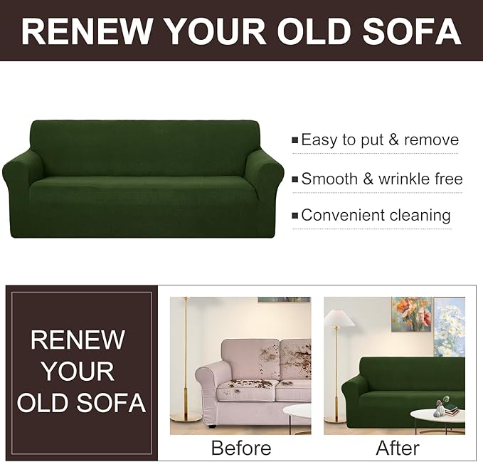 U-NICE HOME Oversized Stretch Loveseat Couch Cover Sofa Covers Washable Sofa - Image 5