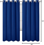 LEMOMO Blackout Curtains 52 x 72 inch/Royal Blue Curtains Set of 2 - Image 9