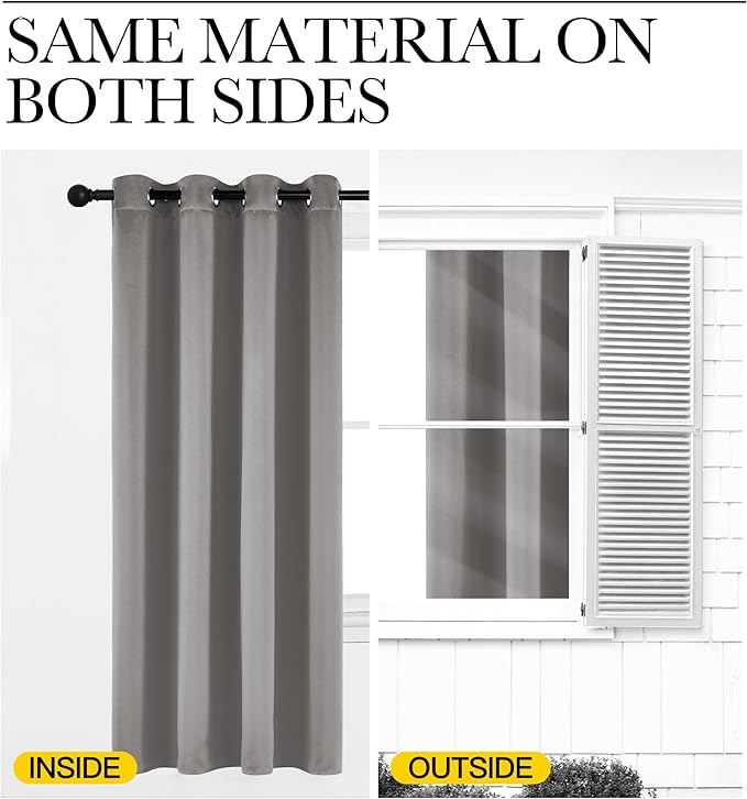 NICETOWN Chrome Gray Blackout Curtains 84 inches Long - Image 6