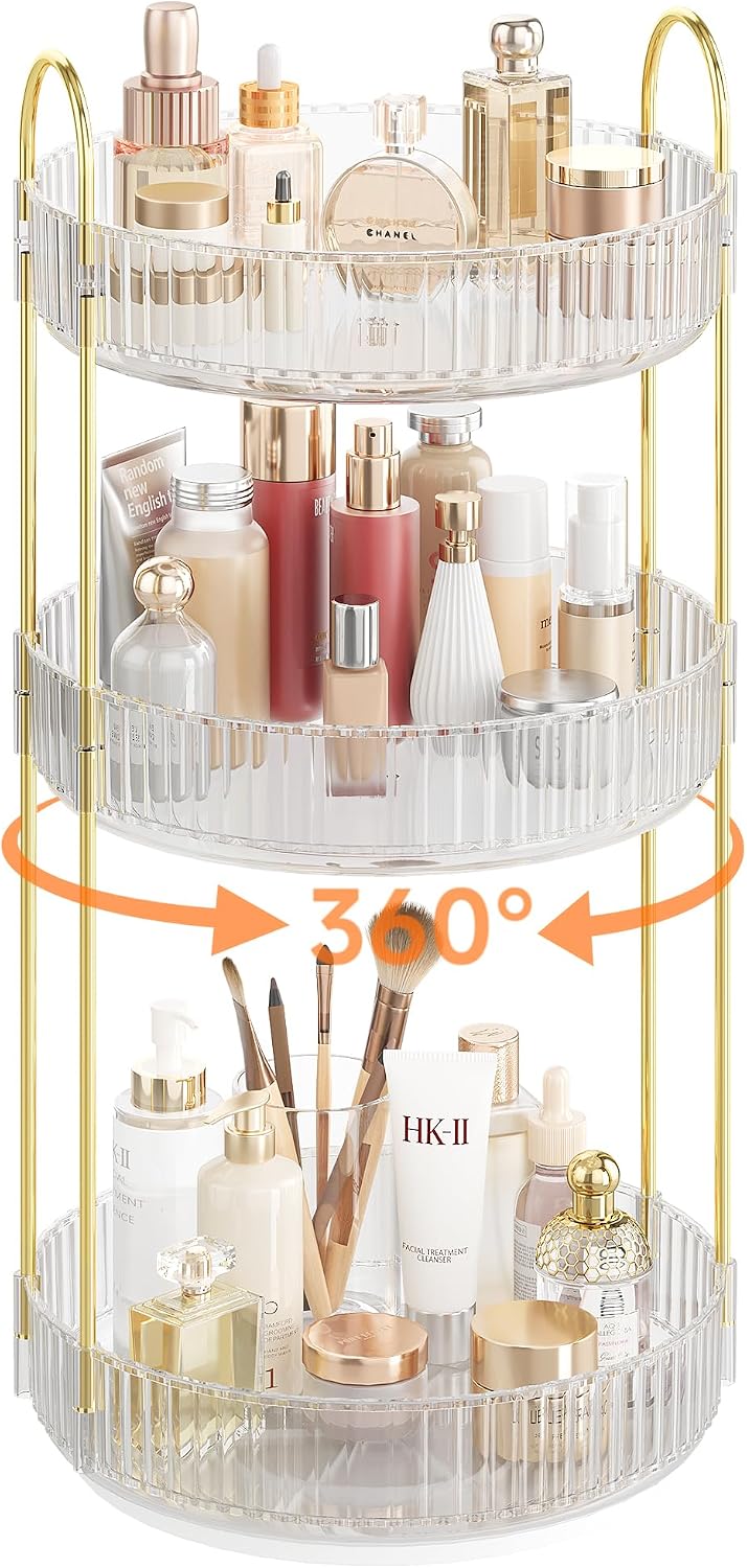 Rotating Makeup Organizer Countertop, Skincare Organizers