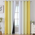 Estelar Textiler Ombre Yellow and Greyish White Blackout Curtains 96 Inches Long by ESTELARTEXTILER
