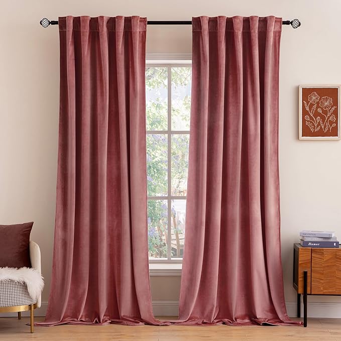 MIULEE Velvet Curtains 90 inches 2 Panels by MIULEE