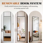 DUMOS 47"x14" Full Length Door Mirror, Full Body Mirror, Black