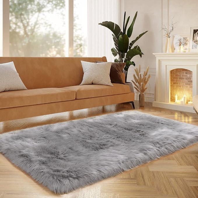 Faux Fur Rug, Indoor Shaggy Plush Floor Carpets Luxury Home Decor - Image 2