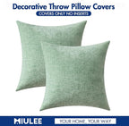 MIULEE Pack of 2 Couch Throw Pillow Covers 20x20 Inch Soft Greyish Green - Image 6