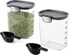 Progressive International ProKeeper+ Clear Plastic Airtight Food Baker's Kitchen Storage Organization Container Canister Set with Magnetic Accessories, 2- Piece Set (Pasta 2.4-Quart)