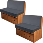 4Pcs Rv Dinette Cushion Covers, Outdoor Sofa Covers Washable Seat Covers Furniture Protector Jacquard Stretchable Camper Cushion Covers with 2 Backrest Cover & 2 Bench Cover (Light Gray)