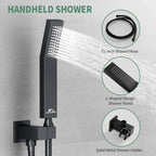 SunCleanse Rainfall Shower Faucet Set with High Pressure in Matte Black