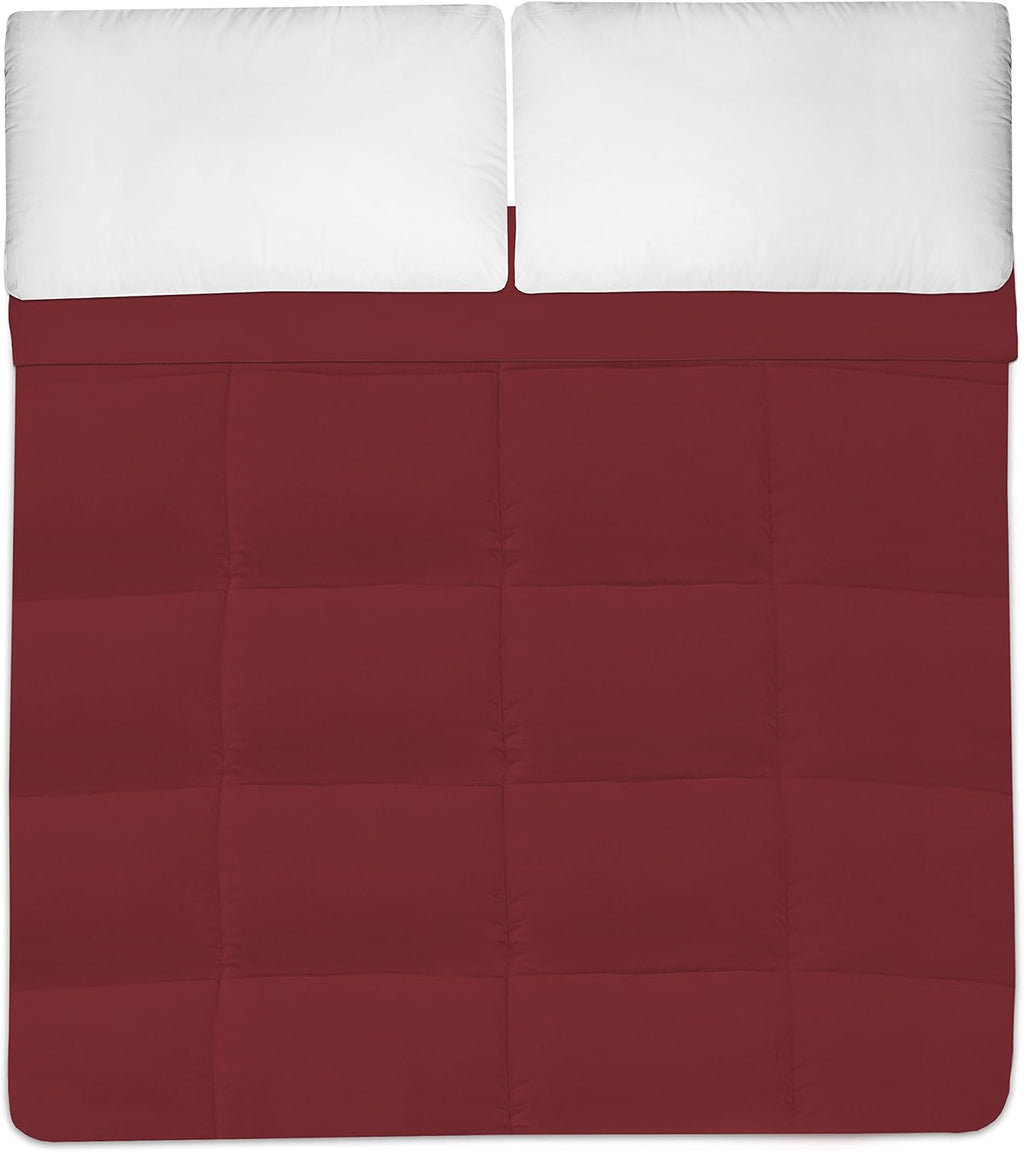 Sweet Home Collection White Goose Down Alternative Comforter, Burgundy, King