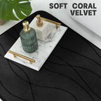 YIHOUSE Bathroom Rugs Set 3 Piece, Memory Foam Bath Mat Black