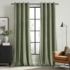 MIULEE Sage Green Elegant Grommet Curtains Polyester Thermal Insulated by MIULEE