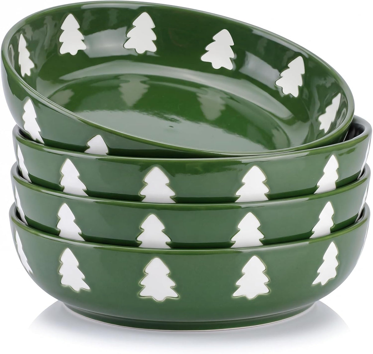 4 Pcs Thanksgiving Pumpkin Pasta Bowls 40 oz Ceramic Dinnerware Set