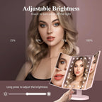 HUONUL 2X/3X/10X Magnifying Vanity Mirror with Light, Trifold Makeup Mirror