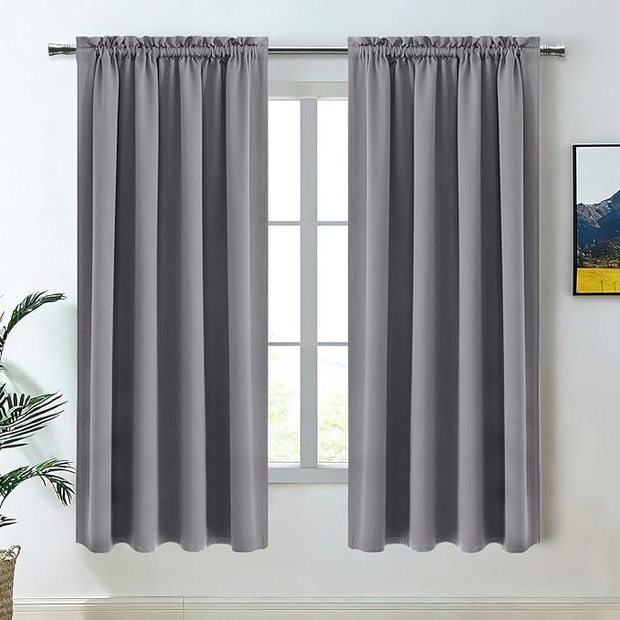 DWCN Grey Room Darkening Blackout Curtains by DWCN