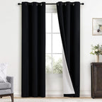 Yakamok 100% Blackout Curtains Black Room Darkening Thermal Insulated Window by Yakamok