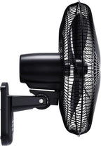 COMFORT ZONE 16" Oscillating Wall Mount Fan with Remote & Timer - Black