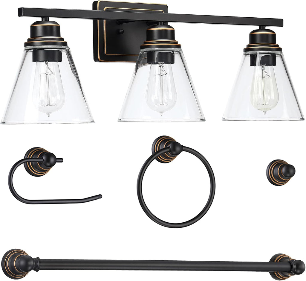Oil Rubbed Bronze 3-light Bathroom Vanity Light Fixture Over Mirror Sink