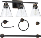 Oil Rubbed Bronze 3-light Bathroom Vanity Light Fixture Over Mirror Sink