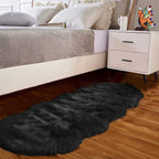 Goolela Black Fluffy Runner Rug 2x6 by Goolela