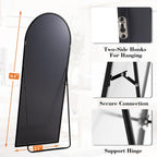 DUMOS 64"x21" Arched Full Length Mirror with Stand, Full Body Floor Mirror