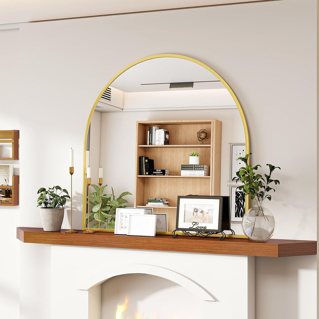 VooBang Arched Wall Mirror, 24 x 36 inch Arch Bathroom Mirror Black