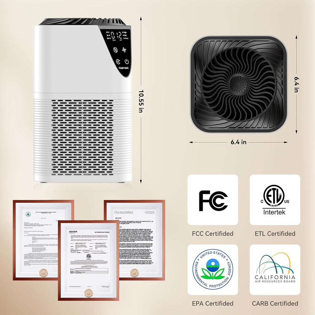 Air Purifiers for Home, H13 HEPA Filter, 25dB Quiet with Fragrance Diffuser