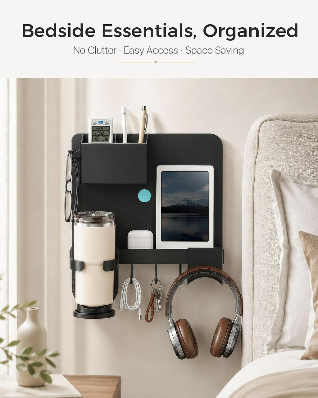 Floating Shelves for Bedside Shelf, Bedside Wall Shelf for Bedroom