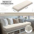 Wenqik 42x16x4 Inch Bench Cushion for Indoor Outdoor Furniture, Beige