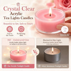 Rose Scented Tea Light Candles 50 Pack Natural Soy Wax Tealight Candles