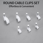 700 Pcs Cable Clips with Steel Nails, Cable Wire Cord Management Clips, White Ethernet Cable/Coax Cable/Cable Cord Holder Staples Clips with Tacks Nails for Wall, 4mm 5mm 6mm 8mm 10mm