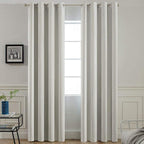 Yakamok Light Beige Curtains for Bedroom, Thermal Insulated Room Darkening by Yakamok