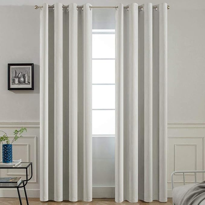 Yakamok Light Beige Curtains for Bedroom, Thermal Insulated Room Darkening by Yakamok