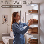 7 Tier Wall Shelf with LED Lights Lack Shelf for Room Collection, White