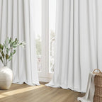 Guken White 100% Blackout Curtains 132 Inch Length 2 Panels Set - Image 8