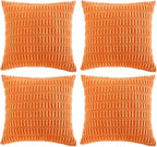Fancy Homi 4 Packs Orange Fall Decorative Throw Pillow Covers 18x18 Inch by Fancy+Homi