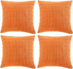 Fancy Homi 4 Packs Orange Fall Decorative Throw Pillow Covers 14x14 Inch by Fancy+Homi
