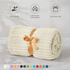 BEDELITE Fleece Blanket Twin Size – 3D Ribbed Jacquard Soft and Warm Decorative - Image 3
