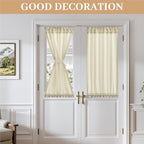MIULEE Non-See-Through Ivory Sidelight Curtains 2 Panels 26 x 40 inches