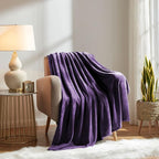 KMUSET Super Soft Throw Blanket Premium Silky Flannel Fleece Throw Size Purple - Image 3