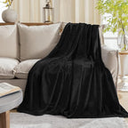 JIAHANNHA Fleece Blanket King Size Black 108 by 90 Inches Blankets - Image 2