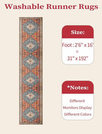 SERISSA Runner Rug for Hallways, Extra Long Boho Rug Ultra Soft Vintage Tribal - Image 6