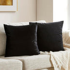 GIGIZAZA Black Velvet Pillow Covers 22x22, Decorative Square Throw Pillows - Image 9
