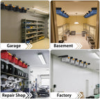 Heavy Duty Ceiling Storage Rack,Overhead Garage Storage Rack,Powder Coated Tote Storage Racks for Garages, Sheds, Storerooms (6 PCS, for 5 Bins)