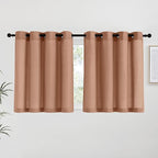 NICETOWN Terracotta Linen Kitchen Curtains 36 inch Length, Decorative Thick by NICETOWN